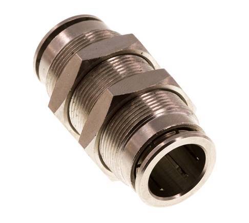 14mm Push-in Fitting Brass FKM Bulkhead