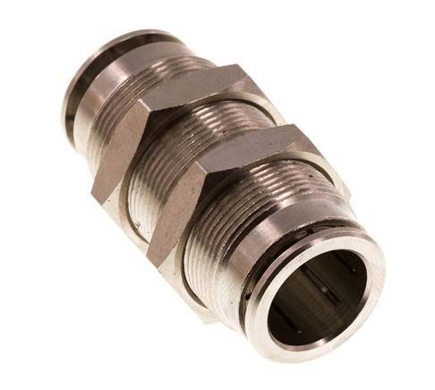 14mm Push-in Fitting Brass FKM Bulkhead