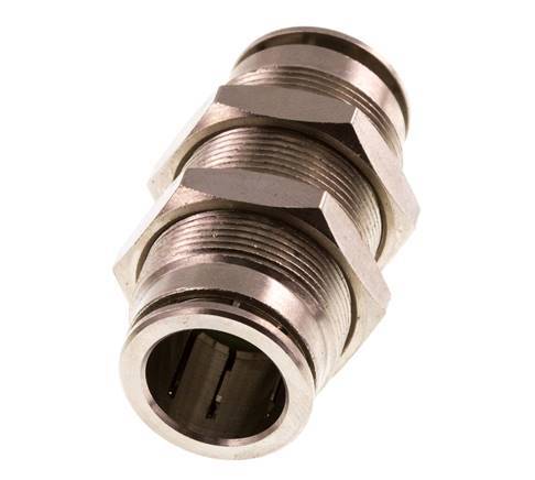 14mm Push-in Fitting Brass FKM Bulkhead