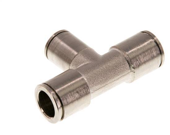 8mm x 10mm Tee Push-in Fitting Brass NBR