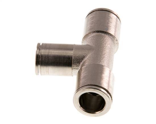 8mm x 10mm Tee Push-in Fitting Brass NBR