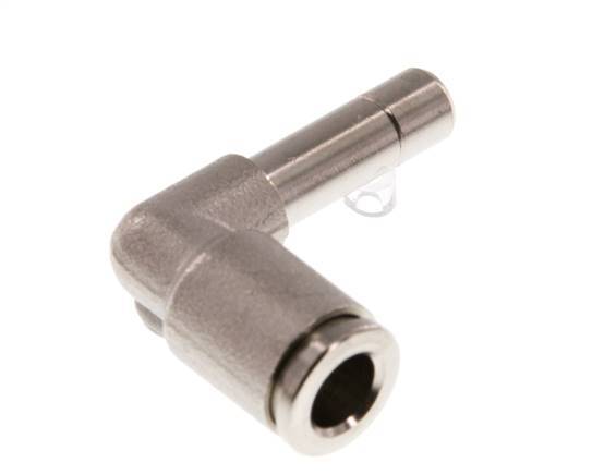 6mm x 6mm 90deg Elbow Push-in Fitting with Plug-in Brass NBR [2 Pieces]