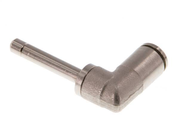 4mm x 4mm 90deg Elbow Push-in Fitting with Plug-in Brass NBR Long Sleeve