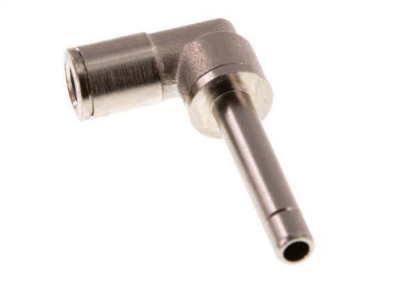 6mm x 6mm 90deg Elbow Push-in Fitting with Plug-in Brass NBR Long Sleeve