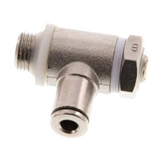 Flow Control Valve Meter-Out Elbow 4 mm - G1/8'' Brass Slotted Screw Banjo