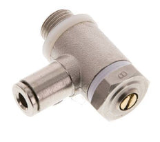 Flow Control Valve Meter-Out Elbow 4 mm - G1/8'' Brass Slotted Screw Banjo