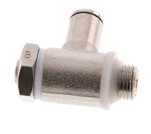 Flow Control Valve Meter-Out Elbow 4 mm - G1/8'' Brass Slotted Screw Banjo