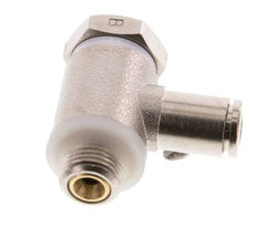 Flow Control Valve Meter-Out Elbow 4 mm - G1/8'' Brass Slotted Screw Banjo