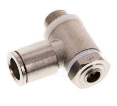 Flow Control Valve Meter-Out Elbow 8 mm - G1/8'' Brass Slotted Screw Banjo