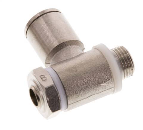 Flow Control Valve Meter-Out Elbow 8 mm - G1/8'' Brass Slotted Screw Banjo