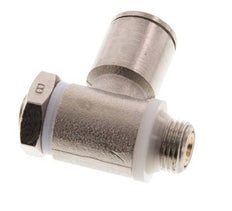 Flow Control Valve Meter-Out Elbow 8 mm - G1/8'' Brass Slotted Screw Banjo