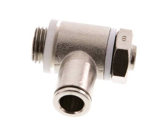 Flow Control Valve Meter-Out Elbow 8 mm - G1/4'' Brass Slotted Screw Banjo