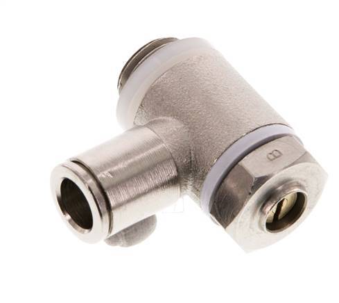 Flow Control Valve Meter-Out Elbow 8 mm - G1/4'' Brass Slotted Screw Banjo