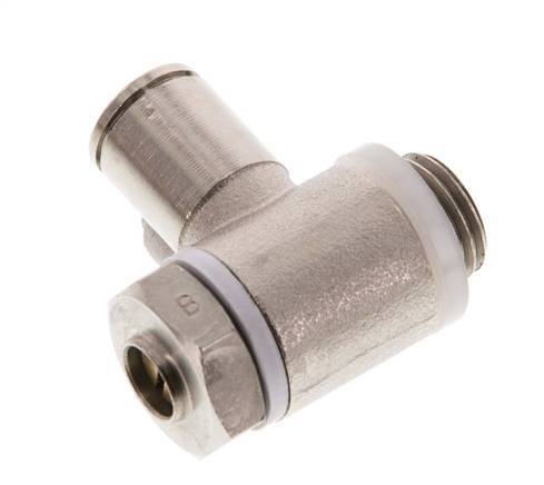 Flow Control Valve Meter-Out Elbow 8 mm - G1/4'' Brass Slotted Screw Banjo