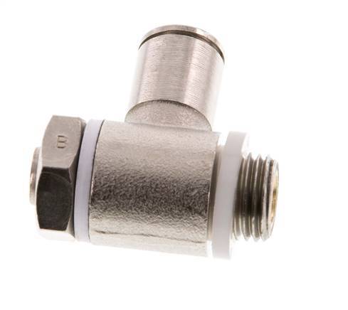 Flow Control Valve Meter-Out Elbow 8 mm - G1/4'' Brass Slotted Screw Banjo