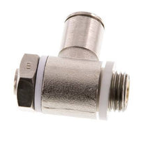 Flow Control Valve Meter-Out Elbow 8 mm - G1/4'' Brass Slotted Screw Banjo