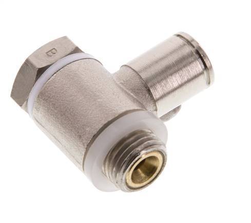 Flow Control Valve Meter-Out Elbow 8 mm - G1/4'' Brass Slotted Screw Banjo