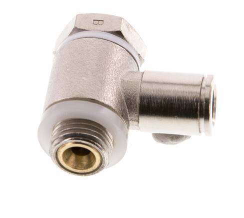 Flow Control Valve Meter-Out Elbow 8 mm - G1/4'' Brass Slotted Screw Banjo