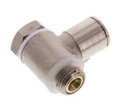Flow Control Valve Meter-Out Elbow 10 mm - G1/4'' Brass Slotted Screw Banjo