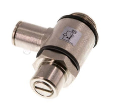 Flow Control Valve Meter-Out Elbow 8 mm - G3/8'' Brass Slotted Screw Banjo