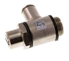 Flow Control Valve Meter-Out Elbow 8 mm - G3/8'' Brass Slotted Screw Banjo