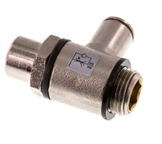 Flow Control Valve Meter-Out Elbow 8 mm - G3/8'' Brass Slotted Screw Banjo