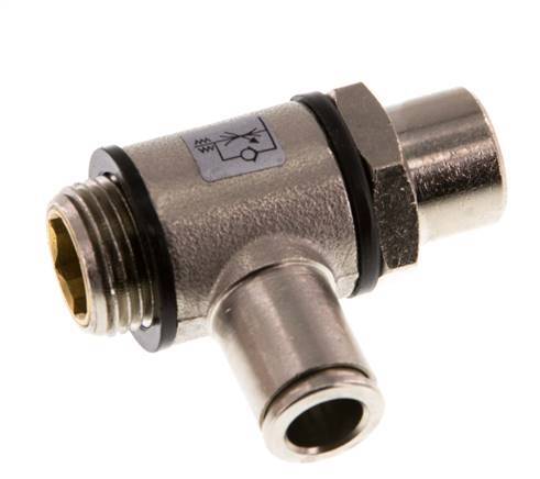 Flow Control Valve Meter-Out Elbow 8 mm - G3/8'' Brass Slotted Screw Banjo