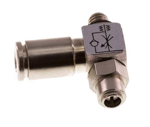 Flow Control Valve Meter-In Elbow 4 mm - M5 Brass Slotted Screw Banjo