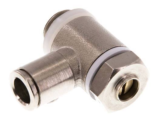 Flow Control Valve Meter-In Elbow 8 mm - G1/4'' Brass Slotted Screw Banjo