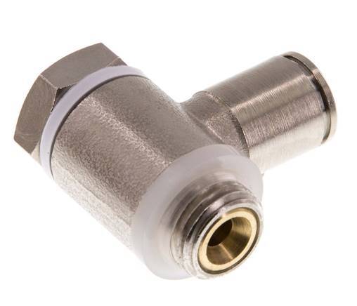 Flow Control Valve Meter-In Elbow 8 mm - G1/4'' Brass Slotted Screw Banjo