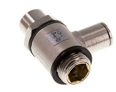 Flow Control Valve Meter-In Elbow 8 mm - G3/8'' Brass Slotted Screw Banjo