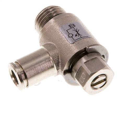 Flow Control Valve Meter-Out Elbow 6 mm - G1/4'' Brass Slotted Screw