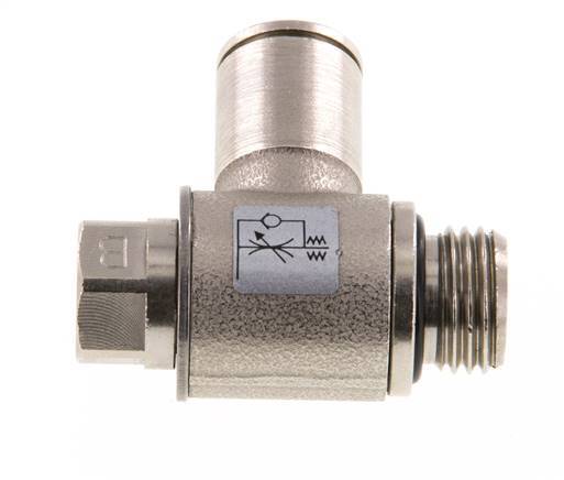 Flow Control Valve Meter-Out Elbow 8 mm - G1/4'' Brass Slotted Screw
