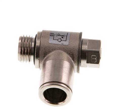 Flow Control Valve Meter-Out Elbow 10 mm - G1/4'' Brass Slotted Screw