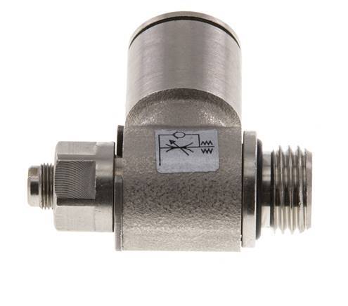 Flow Control Valve Meter-Out Elbow 12 mm - G1/4'' Brass Slotted Screw