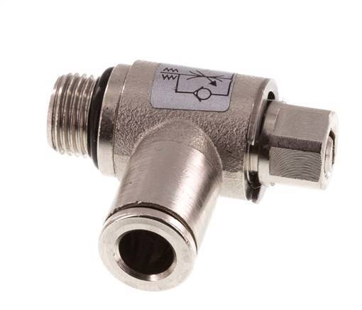 Flow Control Valve Meter-In Elbow 6 mm - G1/8'' Brass Slotted Screw