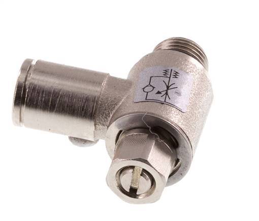 Flow Control Valve Meter-In Elbow 6 mm - G1/8'' Brass Slotted Screw