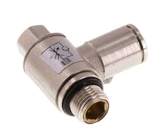 Flow Control Valve Meter-In Elbow 6 mm - G1/8'' Brass Slotted Screw
