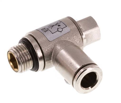 Flow Control Valve Meter-In Elbow 6 mm - G1/8'' Brass Slotted Screw