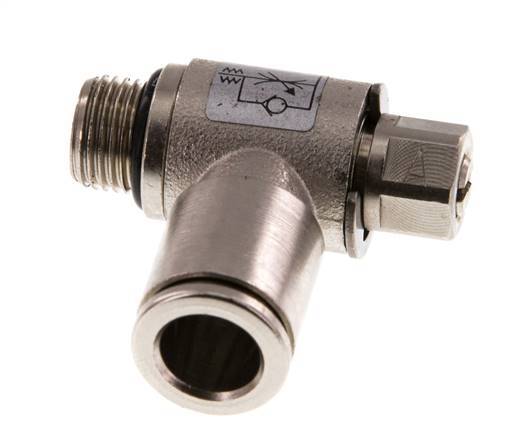 Flow Control Valve Meter-In Elbow 8 mm - G1/8'' Brass Slotted Screw