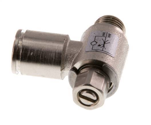 Flow Control Valve Meter-In Elbow 8 mm - G1/8'' Brass Slotted Screw