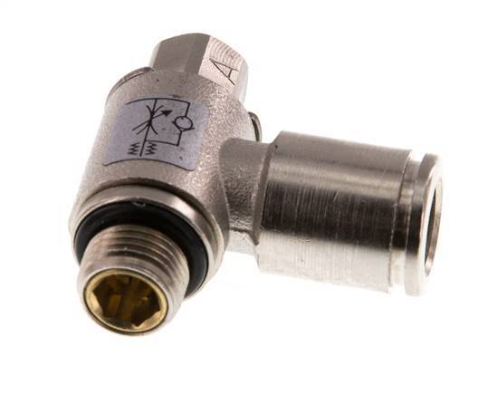 Flow Control Valve Meter-In Elbow 8 mm - G1/8'' Brass Slotted Screw