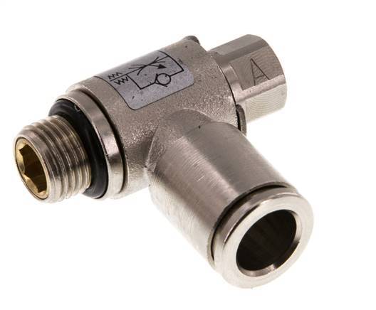 Flow Control Valve Meter-In Elbow 8 mm - G1/8'' Brass Slotted Screw