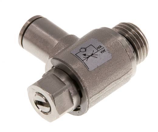 Flow Control Valve Meter-In Elbow 6 mm - G1/4'' Brass Slotted Screw