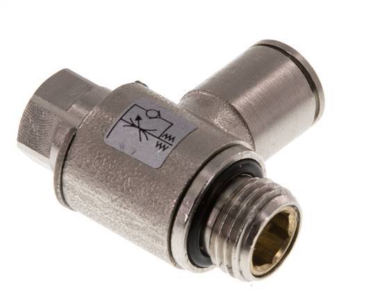 Flow Control Valve Meter-In Elbow 8 mm - G1/4'' Brass Slotted Screw