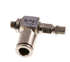 Flow Control Valve Meter-Out Elbow 6 mm - M5 Brass Knurled Screw