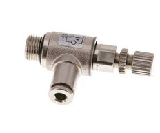 Flow Control Valve Meter-Out Elbow 4 mm - G1/8'' Brass Knurled Screw