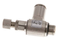 Flow Control Valve Meter-Out Elbow 6 mm - G1/8'' Brass Knurled Screw
