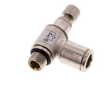 Flow Control Valve Meter-Out Elbow 8 mm - G1/8'' Brass Knurled Screw