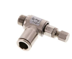 Flow Control Valve Meter-Out Elbow 8 mm - G1/8'' Brass Knurled Screw